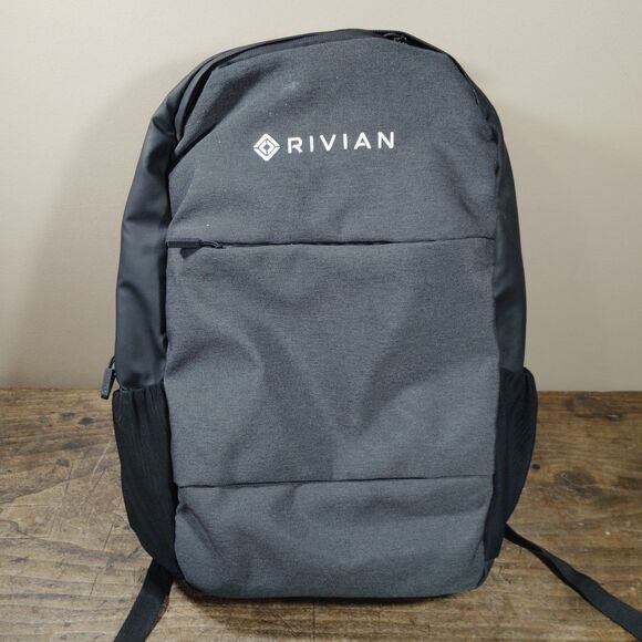 Rivian Backpack Laptop Padded Pockets Adjustable Straps Gray Black *READ - Picture 1 of 13